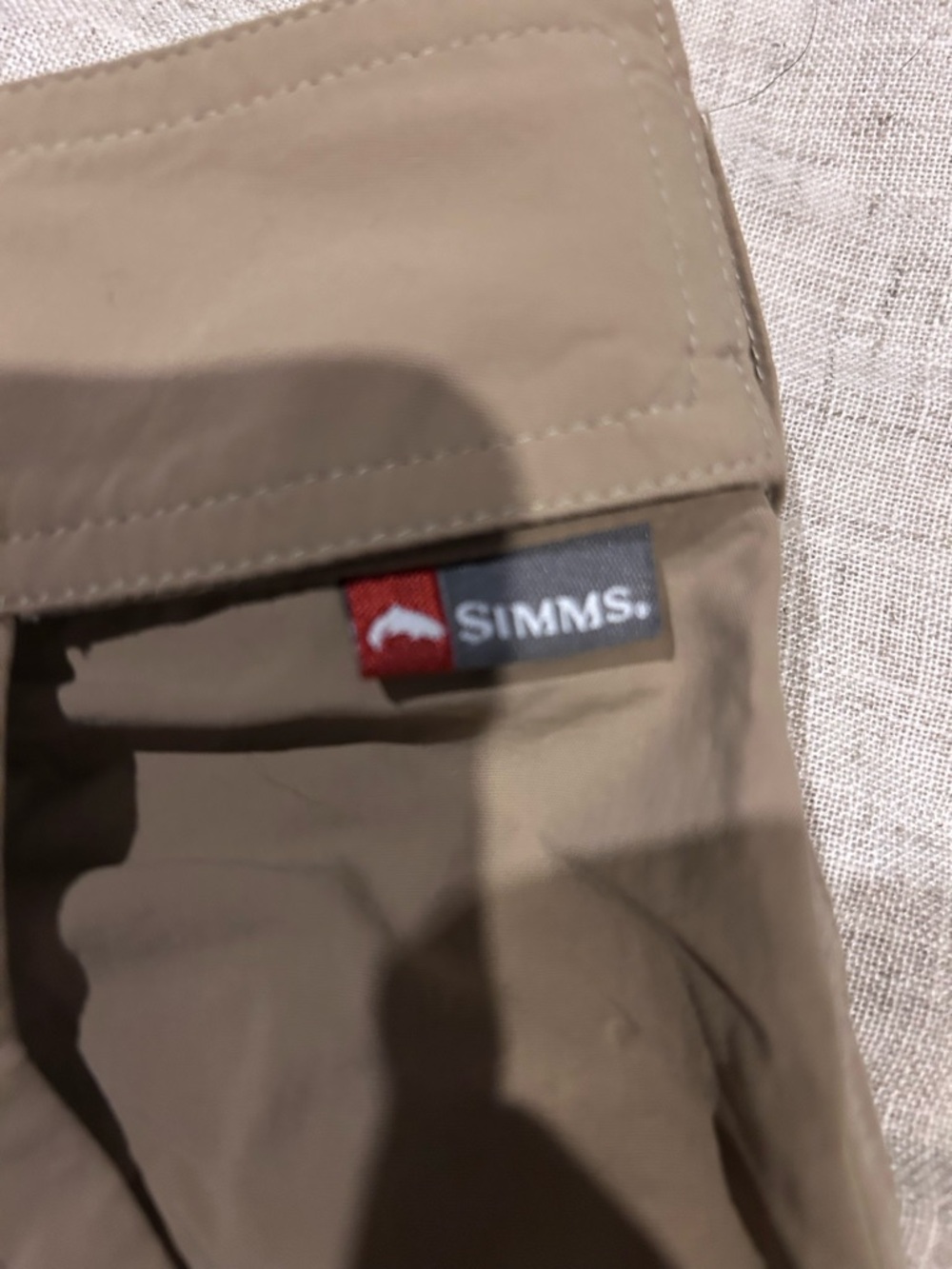 Simms Men's Adjustable ultra light Khaki fishing / hiking Pants - Picture 3 of 3